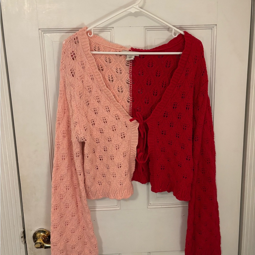 Sincerely Jules Pink and Red Cardigan